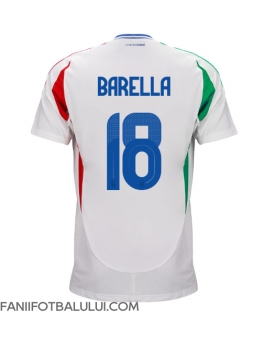 Italia Nicolo Barella #18 Tricou Fotbal Replică European 2024 Barbati Deplasare